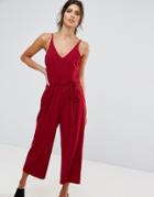 Ax Paris Cami Culotte Jumpsuit - Red