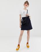 Jdy Pinstripe Paperbag Waist Skirt - Multi