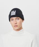 Bershka Beanie Hat With Patch In Black