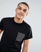 New Look T-shirt With Geo Pocket In Black - Black