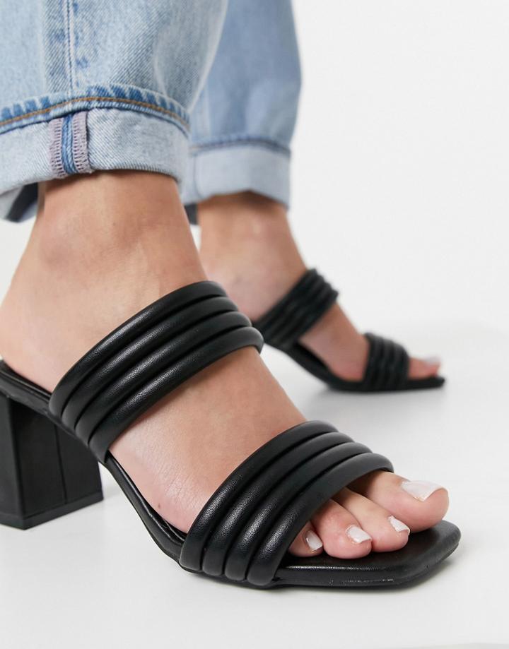 Glamorous Padded Mules In Black