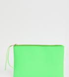 South Beach Exclusive Neon Green Clutch With Wristlet In Scuba - Green
