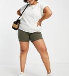 In The Style Plus X Naomi Genes Short Set In Khaki-green