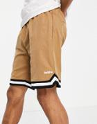 Mennace Nylon Basketball Shorts With Taping-neutral