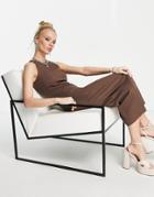 Envii Cotton Blend Fitted Racer Tank Top Dress In Brown