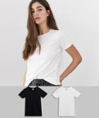 Asos Design Tall Ultimate T-shirt With Crew Neck In 2 Pack Save - Multi