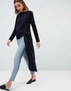 Asos White 100% Organic Asymmetric Twist Top - Black