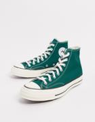 Converse Chuck 70 Hi Canvas Sneakers In Midnight Clover-green