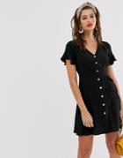 River Island Shirt Dress With Flare Sleeves In Black