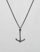 Simon Carter Antiqued Anchor Pendant Necklace Exclusive To Asos - Silver