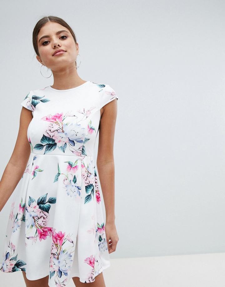 Jessica Wright Floral Skater Dress - White