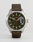 Boss Orange By Hugo Boss Hong Kong Watch With Black Dial - Brown