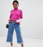 Glamorous Petite Relaxed Sweater With Color Block Sleeves-pink
