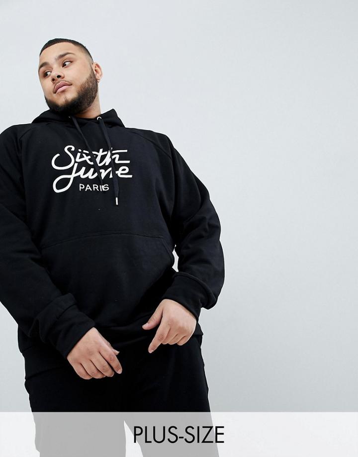 Sixth June Plus Logo Hoodie In Black - Black