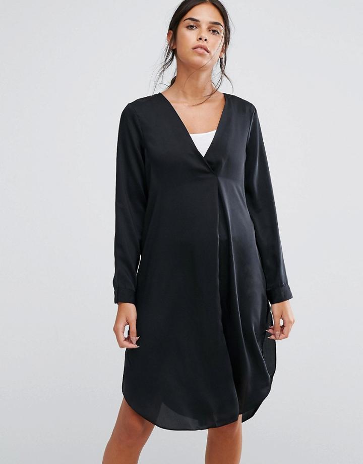Vero Moda Holm Wrap Tunic Dress - Black