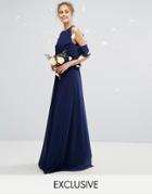 Tfnc Wedding Frill Detail Maxi Dress - Navy