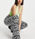 Noisy May Exclusive Flared Pants In Black Swirl Print