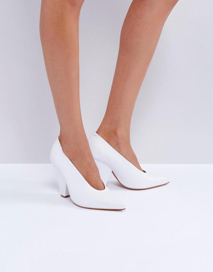 Asos Palette Premium Leather Heels - White