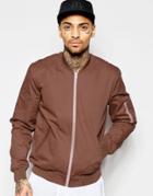Asos Bomber Jacket In Dusty Pink - Rose