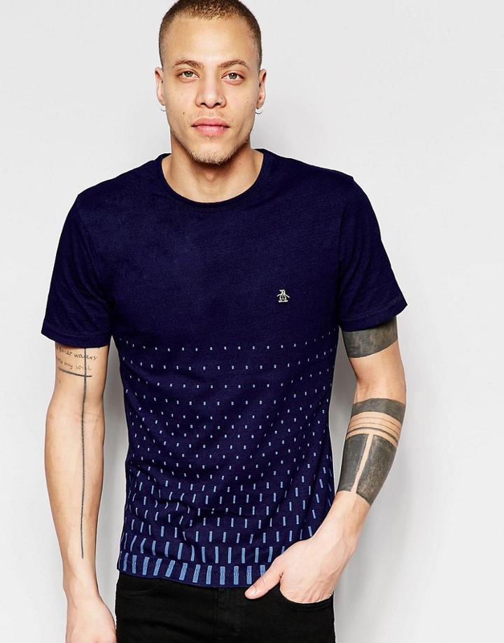 Original Penguin Progress Chest To Hem Print T-shirt - Blue