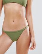 Rvca Solid Cheeky Bikini Bottom - Green