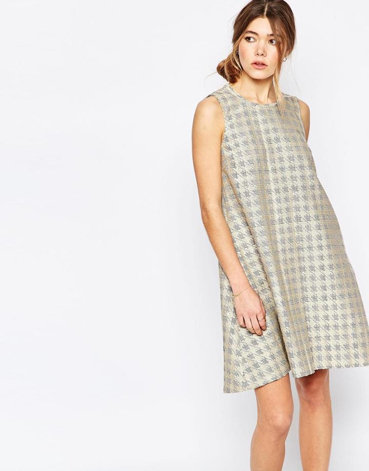 Traffic People Hidden Sins Trapeze Dress In Check