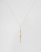 Nylon Double Tassel Necklace - Gold