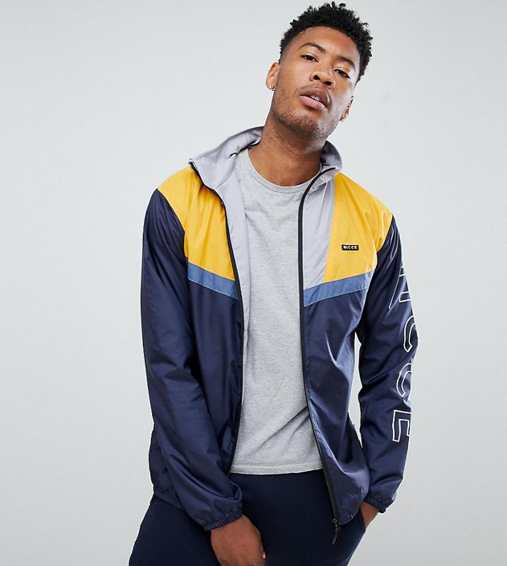 Nicce Motion Windbreaker Jacket In Color Block Exclusive To Asos - White