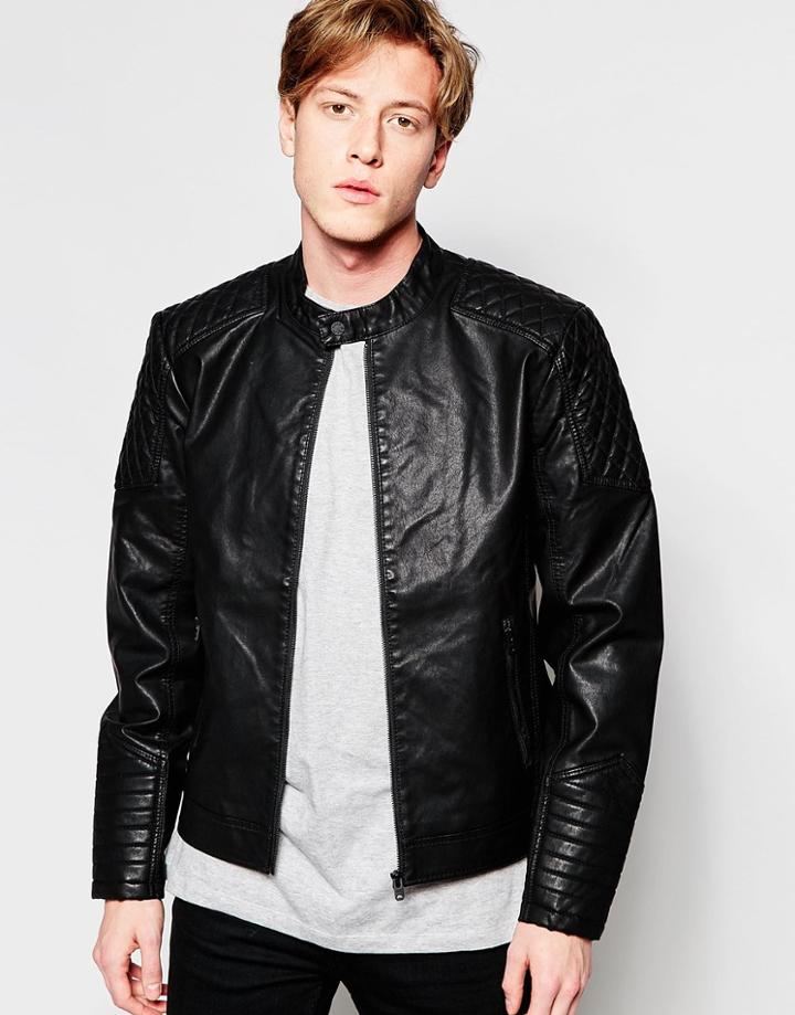 Jack & Jones Pu Jacket - Black