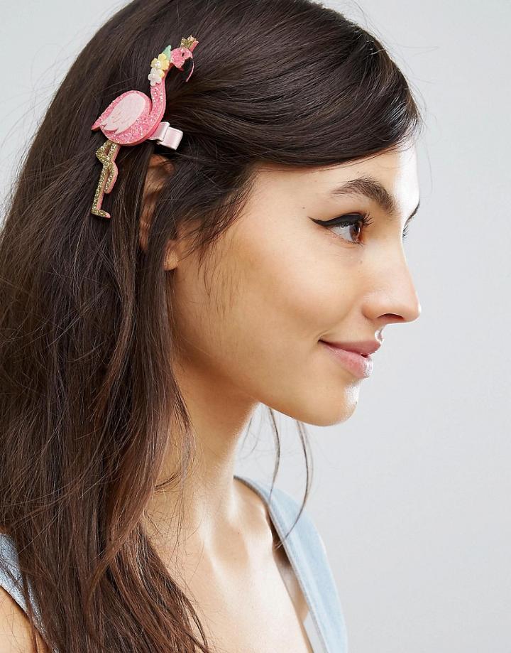 Limited Edition Glitter Flamingo Hair Clip - Pink