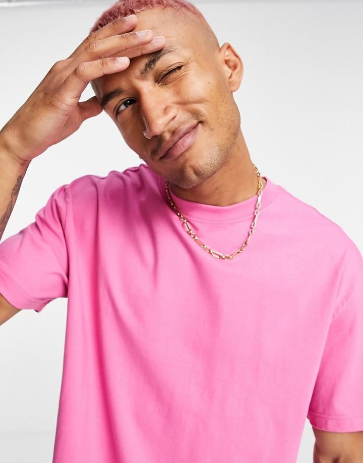 Weekday Oversized T-shirt In Pink