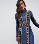 Starlet All Over Jewel Encrusted Bodycon Dress In Multi - Multi