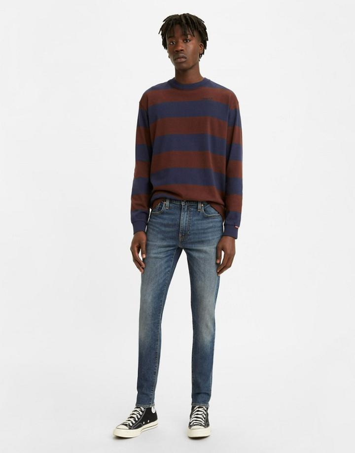 Levi's Skinny Tapered Fit Jeans In Dark Navy Wash-black