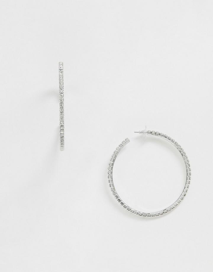 Krystal London Swarovski Crystal 7.5cm Statement Hoop Earrings