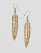 Asos Feather Earrings - Gold