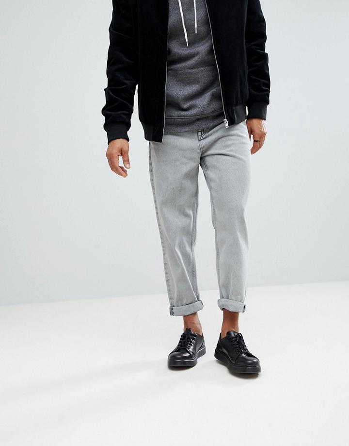 Asos Skater Fit Jeans In Retro Gray Wash - Gray
