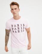 Asos Design T-shirt With Paris Text Print - Pink