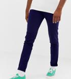 Asos Design Tall Skinny Chinos In Deep Blue - Blue