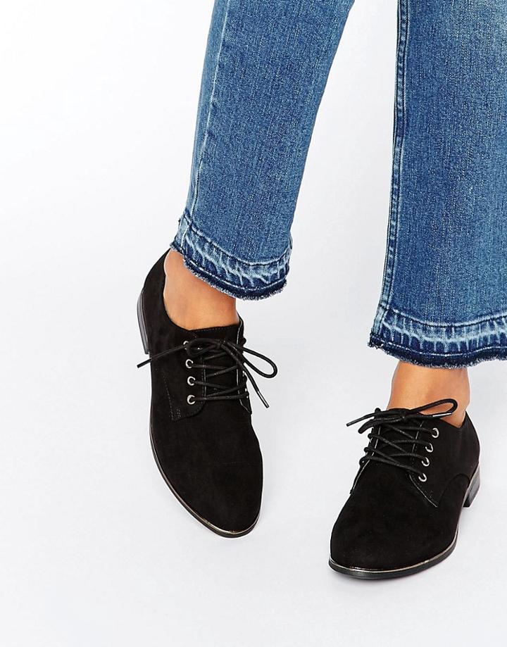 New Look Suedette Metal Trim Brogues - Black