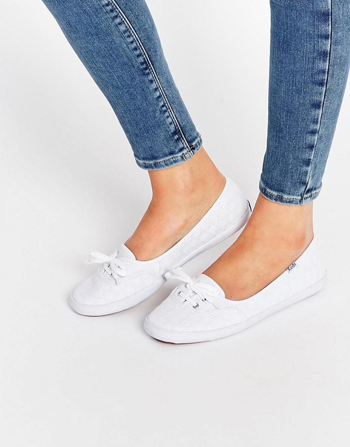 Keds Teacup Eyelet White Lace Sneakers - White
