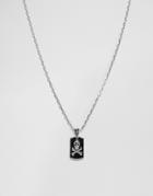 Rebel Heritage Skull Dogtag Necklace In Silver - Silver