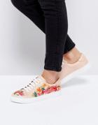 Dune Eternall Floral Blush Leather Sneakers - Pink