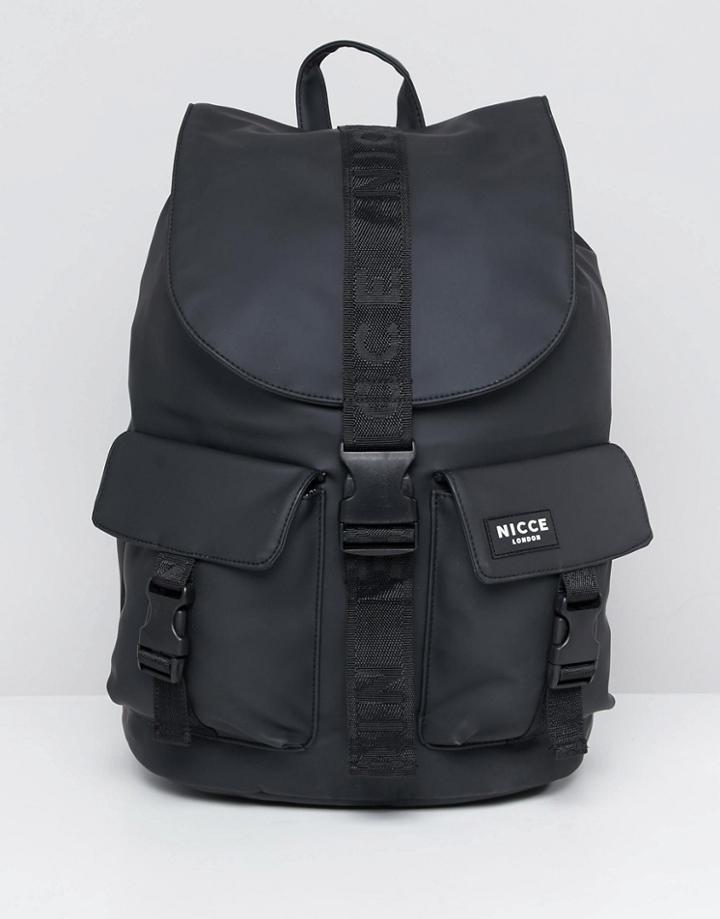 Nicce Drawstring Backpack In Black - Black