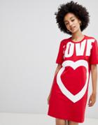 Love Moschino Heart Logo T-shirt Dress - Red