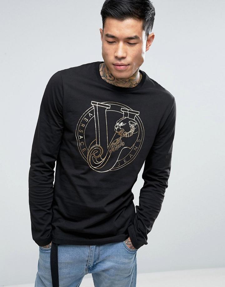 Versace Longsleeve T-shirt With Logo - Black