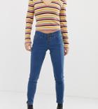 Noisy May Petite Front Seam Skinny Jean - Blue