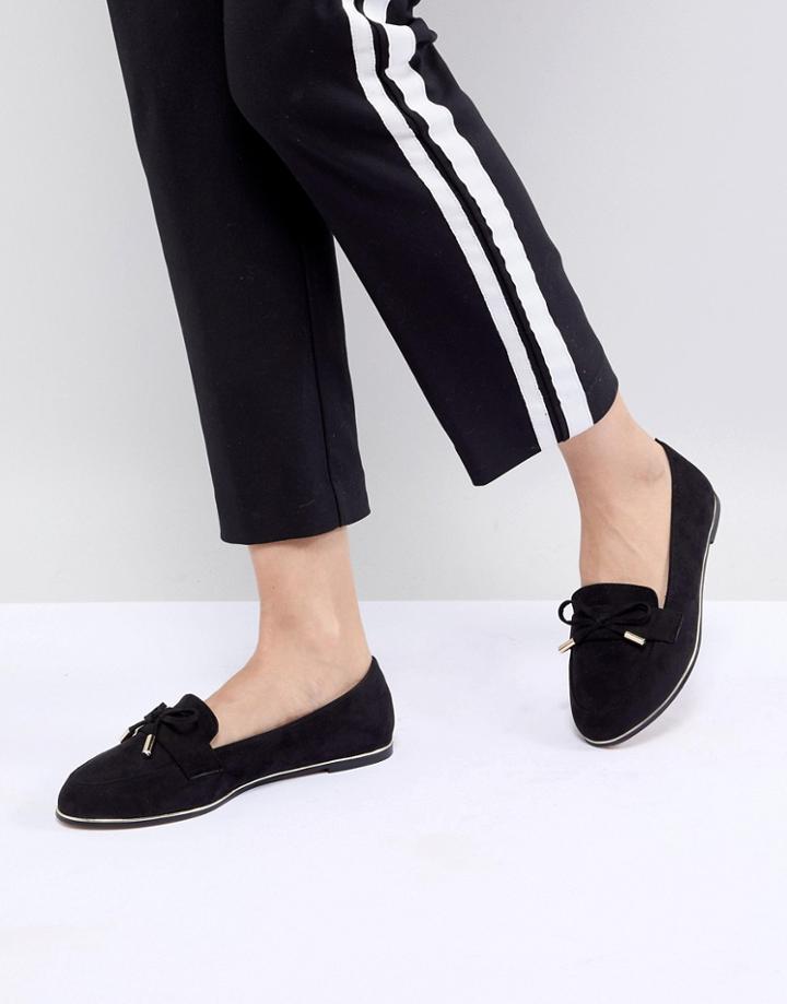 Asos Design Mossy Flat Shoes - Black
