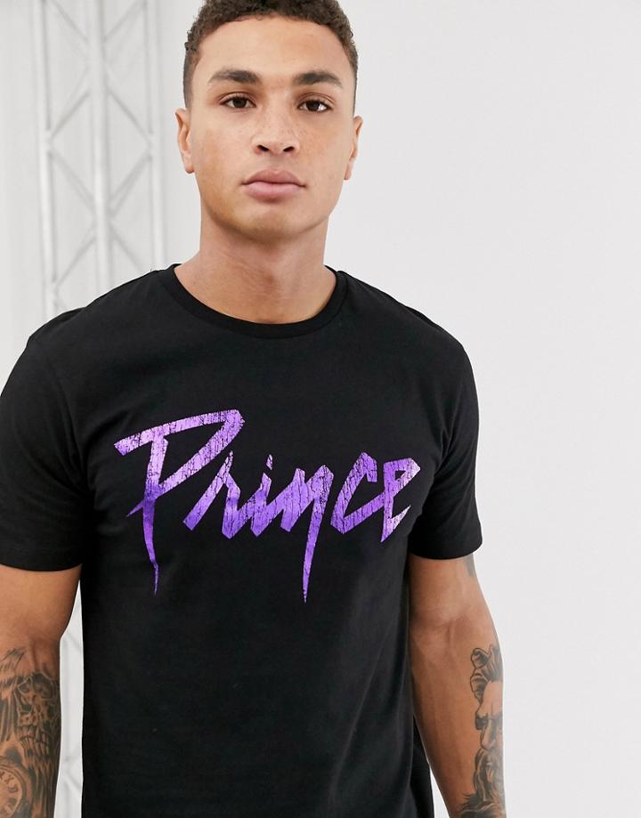Asos Design Prince T-shirt With Purple Foil Print