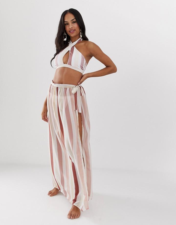 Miss Selfridge Exclusive Printed Wrap Maxi Skirt - Multi