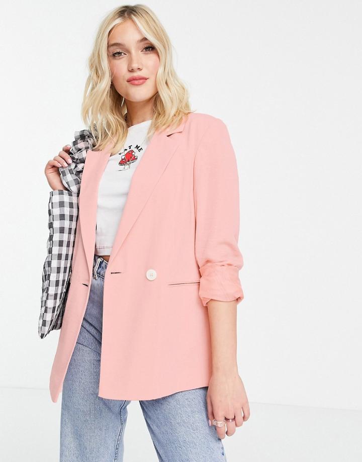 Miss Selfridge Fluid Crepe Blazer In Pink